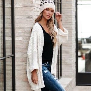NWT Cream cable knit cardigan